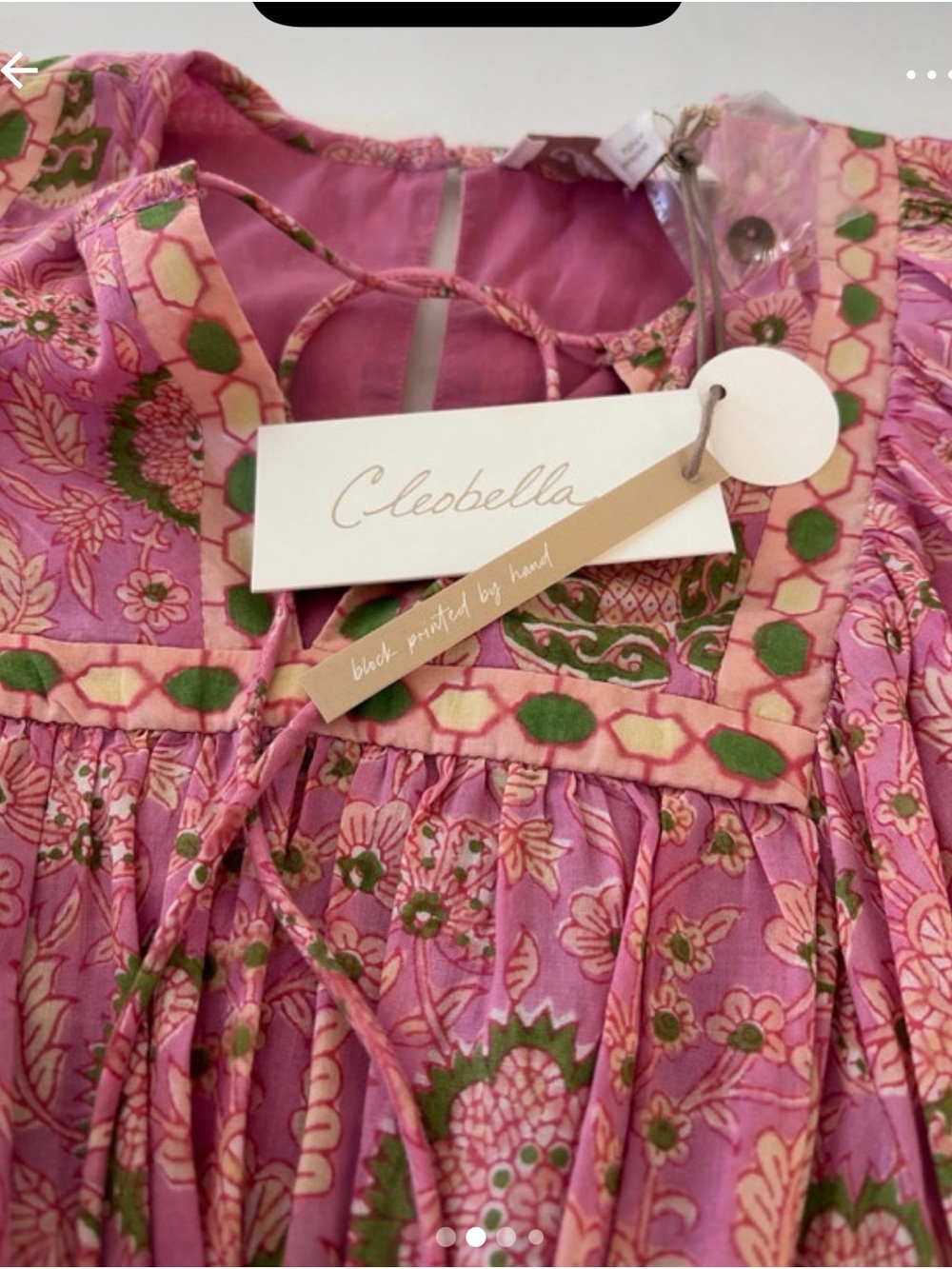 Cleobella Pink & Green Long Sleeve Boho Maxi Dress